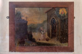 <center>Notre-Dame de la Galline</center>Ex-voto, tableau : Femme en prière devant une chapelle. 1842. Une femme est agenouillée un chapelet à la main, devant la porte d'une chapelle ; à gauche, rochers avec deux croix, en fond paysage de colline ; en haut à droite, apparition de Notre-Dame de la Galline dans les nuées.