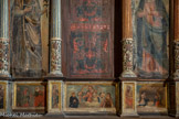 <center>Saint-Genis des Fontaines.</center>A la prédelle : la Visitation, St Pierre, l'Enfant Royal, St Paul, Nativité.