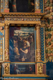<center>Saint-Genis des Fontaines.</center>Décapitation de Saint Genis. Les deux saints Louis : Louis IX, roi de France et son petit-neveu, Louis d'Anjou, évêque de Toulouse.