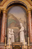 <center>Église Saint-Pierre de Prades</center>La chapelle Notre-Dame de la Salette. Cette apparition date de 1846 : la Vierge apparaît à deux enfants qui déclarent « avoir vu une belle Dame vêtue d’un costume étrange, parlant français et patois. Elle était triste et pleurait à cause de l’impiété des chrétiens ».
Juste quelques années plus tard, le peintre Léo POLGE, qui signe en 1872 la fin des peintures murales de l’église, l’a représenté vêtue de blanc.