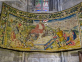 <center>La Cathédrale de Gérone.</center>Chapelle de Saint Julien et de Sainte Basilice.  Tapisserie de la Résurrection de Joan Ferrer.