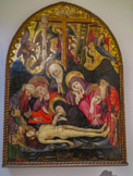 <center>La Cathédrale de Gérone.</center>Lamentation sur le Christ Mort. Catalogne, XVe. Joan Mates. Peinture à la détrempe sur bois.