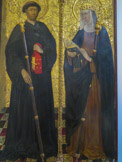 <center>La Cathédrale de Gérone.</center>Saint Benoit et Sainte Claire. Ramon Solà II, XVe. Peinture à la détrempe sur bois.