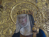 <center>La Cathédrale de Gérone.</center>Sainte Claire. Ramon Solà II, XVe. Peinture à la détrempe sur bois.