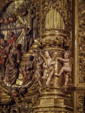 <center>Église Santa Maria de Cadaqués. </center>Retable de l'église Santa Maria de Cadaqués (par Pau Costa 1665-1727), dédié à Notre-Dame de l’Espérance, de style baroque.