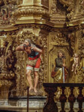 <center>Église Santa Maria de Cadaqués. </center>Retable de l'église Santa Maria de Cadaqués (par Pau Costa 1665-1727), dédié à Notre-Dame de l’Espérance, de style baroque. Un marin et Saint Paul.