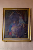 <center>Gassin.</center>Tableau d'Anne, la mère de Marie et Marie, enfant, apprenant à lire, avec deux angelots.