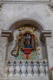 <center>Eglise Saint-Jacques-le-Majeur.</center>Tribune avec la statue de saint Joseph, au-dessus d'une chapelle latérale, en face la chaire.