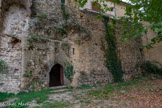 <center>Grotte aux Palmiers</center>Au pied du château, dans le rempart Nord, une belle porte en arc brisé fermée par un portail de fer forgé indique l'entrée de la Grotte aux Palmiers, site unique en Europe, abritant une quinzaine d'empreintes de palmiers fossilisées vieilles de 6,5 millions d'années. Cette grotte redécouverte en 1979, par des enfants, puis explorée par M. Ely, professeur d'anglais et M. Maurel, président de l’association Peyrolles Retro, était connue depuis longtemps par les Provençaux. Au Moyen Age, ils s'en servaient comme réserve (garde-manger), puis, pendant la guerre, d'abri en cas de bombardement (traces de foyers).