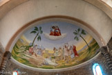<center>Viols-le-Fort : l'église St Etienne.</center>Le plafond de l'abside montre une représentation de la lapidation de St Etienne, peinte au 19è siècle et rénovée récemment.