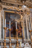 <center>Eglise du Gesù.</center>Le choeur. Le grand tableau central représente Saint Jacques le Majeur apparaissant à un malade.