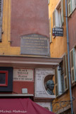<center>Le Vieux Nice.</center>Plaque commémorative pour Joseph-Rosalinde Rancher (1785-1843) et son buste.