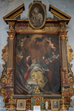 <center>L'église Saint-Martin. </center>La Mort de saint Joseph. Le tableau forme une couronne formée par le Père céleste, les saints et les anges et Joseph accompagné et soutenu par Jésus et Marie.
