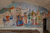 <center>Le château</center>La salle des fresques. Départ de Saint Louis pour la croisade.