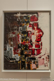 <center>Abbaye de Beaulieu-en-Rouergue  </center>Claude Georges (Fumay, 1929 - Montauban, 1988)
Formes brun-rouge sur fond blanc.1956
Huile sur toile.