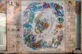 <center>Le Char d'Élie</center>Pour le musée national Message Biblique Marc Chagall, premier musée dédié à un artiste vivant l'Etat commande à l'artiste trois œuvres monumentales qui résonnent avec l'architecture, et notamment la mosaïque Le Char d'Élie suspendue au-dessus d'un miroir d'eau. Commandée à Lino Melano en 1971, cette mosaïque est consacrée au prophète Élie, qui, sur son char de feu, est entouré par les douze signes du zodiaque intégrés dans un paysage méditerranéen dans lequel le regard glisse de couleurs en symboles célestes. Élie tient une place importante dans la ferveur judaïque et le courant hassidique dans lequel Chagall a vécu son enfance. L'association de la figure biblique centrale et du zodiaque antique fait ainsi apparaître un syncrétisme des différentes traditions de la culture méditerranéenne.