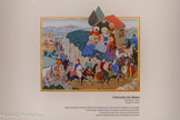 <center>Le musée Dom Robert et de la tapisserie du XXe siècle</center>L’Adoration des Mages.
Enluminure, 1932 Fonds En Calcat.
Cette enluminure montre l’intérêt de l’artiste pour l’observation attentive du paysage.
La Jérusalem céleste à gauche évoque la cité de Carcassonne. L’horizon est celui des coteaux de Puylaurens que l’on aperçoit depuis le monastère d’En Calcat..