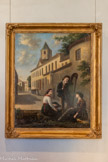 <center>Le musée de l'abbaye-école</center>La halte devant P Abbaye-École de Sorèze.
Auguste Terson de Palleville (1814 -1895)
Huile sur toile, signé bas gauche 1870. <br> Dans cette scène de genre, des musiciens ambulants figurent au premier plan à l’entrée de la rue Malmagrade. Au second plan, devant la façade de l’école, une troupe de Sorèziens en tenue partent pour la promenade.
Auguste Terson de Palleville est né à Sorèze. Il étudie au collège. Directeur du journal l’indépendant du Tarn, il défend des idées sociales d’avant-garde. Il devient maire du village en 1848. Il est surtout connu comme dessinateur, peintre et lithographe. Pionnier de la photographie, la commune de Sorèze conserve des plaques de verre originales.