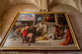 <center>Basilique Saint-Sernin de Toulouse</center>Le Martyr de St Saturnin, Jean-Louis Bézard, années 1840/50. L'histoire de la basilique Saint-Sernin est particulièrement liée à celle du martyre éponyme : Saint-Saturnin ou Sernin en occitan. Au milieu du IIIe siècle, il aurait été à la tête de la première communauté chrétienne de la Tolosa antique. On raconte, qu’en l’an 250, le martyre aurait été attaché de force par des païens à un taureau furieux qui traversa la ville du Capitolium, jusqu'à l'emplacement actuel de la basilique, en passant par la rue du Taur. Deux jeunes filles, les saintes Puelles, auraient enterré le saint sur place. En sa mémoire, et à l’initiative des évêques Silve et Exupère au début du Ve siècle, plusieurs sanctuaires successifs s’élevèrent.