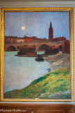 <center>Le Capitole.</center>SALLE HENRI-MARTIN. Le Pont Neuf, la Dalbada. Au cours de sa carrière Henri Martin s’empare progressivement la de touche libre des impressionnistes pour capter la vibration de la lumière tout en restant longtemps fidèle au sujet classique. Il amène avec sa peinture l'apparence de la modernité dans un lieu, le Capitole, où les œuvres se rattachent avant tout à un savoir-faire académique.