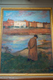 <center>Le Capitole.</center>SALLE HENRI-MARTIN. De l'autre, « Le poète » offre la vue d'un homme d'âge mûr de dos, se dirigeant vers la nuit. Les quatre autres toiles complètent le panorama des quais.