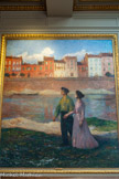 <center>Le Capitole.</center>SALLE HENRI-MARTIN. Cette œuvre est encadrée d’un côté par « Les amoureux » dans laquelle un jeune couple, main dans la main, le visage levé vers le soleil levant, marche vers l'avenir.