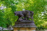 <center>Jardin Royal.</center>en face la louve avec un des chiots  qu'elle vient de voler.