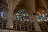 <center>Cathédrale Saint-Étienne </center>Les vitraux des 7 grandes fenêtres de l'abside  ont été peints entre 1611 et 1612. A gauche : saint Honoré, saint Seurin, saint Germier, saint Louis.