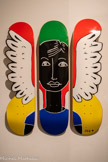 <center>Musée des Abattoirs</center>Pop Wing Flip
2023
Jean-Charles de Castelbajac The Skateroom
Tryptique de planches de skateboard en bois découpées Archives Jean-Charles de Castelbajac