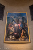 <center>La chapelle de La Grave</center>Le retour de Tobie,
Jules Garripuy, 1846
Ce tableau illustre l'histoire de Tobie, un personnage de l'Ancien Testament.
Accompagné de l'archange Raphaël, il part récupérer une somme d'argent à la demande de son père, Tobith, devenu aveugle à la suite d'un accident. À son retour, Tobie le guérit en lui appliquant du fiel de poisson sur les yeux. Sur cette scène, Raphaël porte une tunique saumon, recouverte d'une cape bleue. Dépourvu d'ailes, il n'a pas encore révélé sa véritable nature. Le chien, qui se trouve aux pieds des personnages, symbolise la loyauté et la confiance en Dieu. Compagnon fidèle de Tobie durant son voyage, il marche devant lui sur le chemin, comme s'il se savait protégé par la grâce divine incarnée par Raphaël. Signé Jules Garripuy, ce tableau est installé dans la chapelle depuis 1846, un an après son ouverture. Il s'agit d'un ex-voto, un objet placé en signe de reconnaissance d’une prière exaucée. Nombreux étaient les pensionnaires de l'hôpital qui venaient prier dans la chapelle, tant pour leur guérison physique que pour le salut de leur âme.