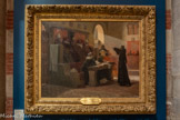 <center>Musée des Augustins</center>Jean-Paul Laurens
(Fourquevaux, 1838 - Paris, 1921)
L’Agitateur du Languedoc
1887Legs de Paul Bories, 1914. . <br>
Jean-Paul Laurens met ici des visages sur l’une des périodes les plus sombres de i’ histoire de la région. Féru d’histoire et très attaché à ses racines languedociennes, le peintre a représenté plusieurs épisodes de ia vie du frère franciscain Bernard Délicieux, qui mène la contestation contre les inquisiteurs en Languedoc au tout début du 14e siècle. Vêtu de la bure franciscaine, Bernard Délicieux fait ici face au grand inquisiteur et aux représentants de l’Église lors de son procès en 1319, qui lui vaudra torture et prison à perpétuité.