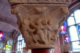 <center>Musée des Augustins</center>La descente du Christ aux enfers. Sur l'autre grande face, trois élus sont conduits par un ange vers la Jérusalem céleste dont on aperçoit la tour d'entrée.
Toulouse, cloître du monastère de la Daurade. 