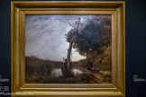 <center>Musée des Augustins</center>Camille Corot
(Paris. 1796 - Vie-d'Avray. 1875)
L’Etoile du berger
1864
Huile sur toile
 Achat au saton. 1864. <br>
Camille Corot est l’un des premiers peintres à venir dans le village de Barbizon pour travailler en plein air et d'après nature. Ce tableau est composé à partir de ses observations : la Glane, rivière coulant dans le Limousin, la lumière de l'aube ou du crépuscule. Il est enrichi d’images inventées par le peintre : cette femme drapée à l’antique tente-t-elle, en vain, d’empêcher la disparition des étoiles ou bien salue-t-elle la première d’entre elles au petit matin ? Cette scène romantique, entre solitude et sérénité, reprend le poème « Le Saule » d'Alfred de Musset