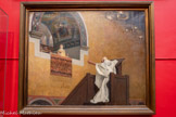 <center>Musée des Augustins</center>Jean-Paul Laurens
(Fourquevaux, 1838 -Paris, 1921)
Saint Jean Chrysostome et l’Impératrice Eudoxie
Eudoxia
1893
Huile sur toile
Dépôt de l’État, 1894 ; transfert de propriété de l’État à la ville de Toulouse, 2004. <br>
Ce tableau intègre le musée des Augustins en 1894, lorsque Jean-Paul Laurens est nommé directeur de l’École des beaux-arts de Toulouse. Intéressé par les épisodes méconnus de l’histoire ancienne, le peintre représente saint Jean Chrysostome, patriarche de Constantinople en 398, condamnant vigoureusement les mœurs dissolues de l’Impératrice Eudoxie. Réputée cruelle, avide d’argent et d’honneurs, celle-ci domine la scène du haut de sa luxueuse tribune : la composition accentue la tension entre les personnages, mettant en scène la confrontation entre pouvoir temporel et pouvoir religieux.