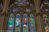 <center>Eglise des Réformés ou de saint-Vincent-de-Paul.</center>Vitraux de la nef, à gauche. Ruth, Samuel, David, Salomon.