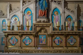 <center>Eglise des Réformés ou de saint-Vincent-de-Paul.</center>Chapelle de l'abside du bas-coté gauche. En bas : naissance de Marie ; Annonciation ; Crucifixion ; Pentecôte ; Assomption.