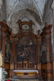 <center>Chapelle saint Joseph</center>Le retable, richement sculpté, provient de la Chapelle des « Pénitents bleus » située au centre-ville. Le tableau central, du dix-septième siècle, représente la visite de sainte Anne et saint Joachim à la Sainte Famille.