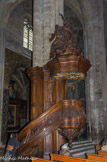 <center>La chaire.</center>La chaire monumentale en noyer sculpté est l’œuvre du frère Louis Gudet, religieux dominoicain, qui la termina en 1756.