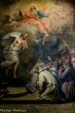 <center>Apparition du Sacré-Cœur de Jésus.</center>Robert Bichue. 1750. Huile sur toile. Ce tableau illustre l'apparition du Sacré-Cœur de Jésus, invoqué par les échevins et prélats de Marseille lors de la grande peste de 1720, comme le mentionne le texte inscrit sur la toile.