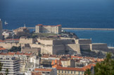 <center>Vue de Notre-Dame de la Garde.</center>Le fort d'Entrecasteaux, le palais du Pharo.