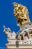 <center>Notre-Dame de la Garde</center>Œuvre d’Eugène Lequesne, la statue colossale de la vierge (9,70 m et plus de 9 t) dorée à la feuille, tenant dans ses bras l'Enfant-Jésus n’est pas en métal plein. Elle fut réalisée par l’entreprise Christofle selon un procédé nouveau à l’époque : la galvanoplastie.