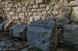 <center>Saint Blaise</center>Blocs moulurés d'un monument en grand appareil, IIe av J.C. Ce sont sans doute des éléments de corniche.