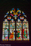 <center><center>Chapelle Jacques Coeur. </center></center><center>Chapelle Jacques Coeur. </center> L'Annonciation. St Jacques, patron de Jacques Coeur, en pélerin. L'ange Gabriel agenouillé devant la Vierge lisant son livre d'Heures. Ste Catherine, patronne de la femme de Jacques Coeur. Les personnages sont dans un édifice dont on voit les voûtes fleurdelisées et les fenêtres. Au dessus, une immense fleur de lys peuplée d'anges musiciens. Armes de la France, du dauphiné et du Berry. Milieu du XVe.