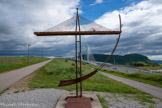 <center>Le Viaduc de Millau.</center>Pour les 10 ans du viaduc, 40 forgerons ont réalisé cette  sculpture en deux jours, lors du festival Fers & Lames. Faite de poutres et de cornières en d'acier rivetées à chaud, elle rappelle l'esprit des créations de Gustave Eiffel .