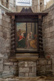 <center>L'église abbatiale Sainte-Foy</center>Retable de la Sainte-Parenté et son tableau. Bois ; toile (support), peinture à l'huile. 1644.