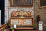 <center>Villefranche-de-Rouergue </center>La Collégiale Notre-Dame. Chapelle du transept. Tabernacle. Bois : taillé, peint (faux marbre), doré. 18e siècle.