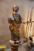 <center>Espalion</center>Chapelle  des Pénitents Blancs. Statue de Saint Paul en bois peint. Il porte le Livre dans sa main droite, et l'épée dans sa main gauche