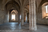 <center>La Grande Audience</center>De dimensions équivalentes à la Grande Chapelle qui la surmonte mais moins élevée, la Grande Audience est le siège du tribunal des Causes Apostoliques. Cet organe de justice permanent dont le fonctionnement est fixé par les premiers papes d’Avignon, est le plus respecté de la Chrétienté. Le collège d’auditeurs hautement qualifiés qui le compose instruit en dernière instance toutes les causes soumises par le pape. Il siège à l’Est de la salle sous le voutain orné de la Fresque des Prophètes (au fond, à gauche). Les auditeurs prennent place dans une enceinte en forme de roue, la Rota, d’où le nom de tribunal de la Rote donné à cette juridiction à partir de 1336. Assis sur des bancs aménagés tout autour, des gens de loi et des plaideurs les assistent. Un riche décor peint et sculpté dont subsistent de nombreux éléments met en relief l’infaillibilité de la Justice Divine et de ses Sentences.
Réformé à de multiples reprises, le tribunal de la Rote, création de la papauté avignonnaise, reste aujourd’hui la juridiction ordinaire d’appel du Saint Siège.