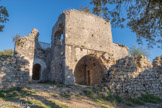 <center>Le Château d’Allègre.</center>Ensemble palatial. La tour au Moyen-Age.
Le premier élément d’un castrum est une tour. Toujours édifiée au point le plus  élevé du domaine, cette tour primordiale, outre son aspect défensif, a pour principale fonction de démontrer la puissance du seigneur aux populations environnantes. Aujourd'hui en grande partie détruite, la tour du seigneur dominant se devait d’être plus élevée que les tours des autres co-seigneurs.
Les bourgeois des villes lorsqu'ils atteindront la noblesse, grâce à leur argent et les intrigues de cour, ajouteront une tour d'escalier particulièrement visible à leurs hôtels particuliers pour bien montrer, par ce  symbolisme, leur nouvelle élévation sociale.