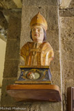 <center>L'église paroissiale Saint-Sauveur Saint-Etienne </center>Buste reliquaire de saint Clair, bois sculpté polychrome ,18e siècle, classé monument historique.